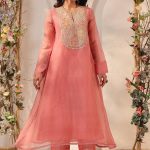 Pink Applique Yoke Kurta Set