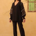 Black V Neck Co-ord Set