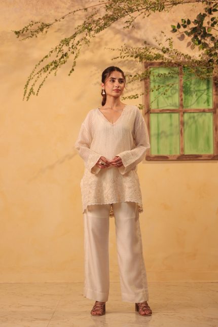 Ivory Heavy Applique Co-Ord Set
