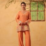 Orange Heavy Applique Co-Ord Set