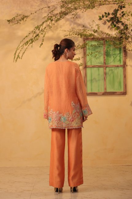 Orange Heavy Applique Co-Ord Set
