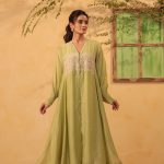 Green Jacket Style Kurta Set