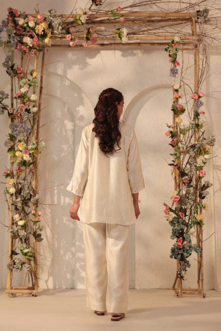 Ivory Pintuck co-ord Set