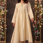 Beige Panelled Kalidar Set