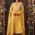 Yellow Panelled Kalidar Set