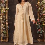 Beige Tie-Up Kurta Set