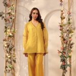 Yellow V Neck Co ord Set