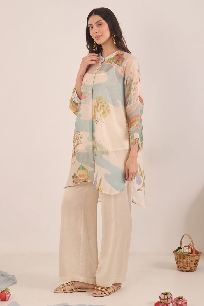 Ivory Nature Motifs Co-ord Set