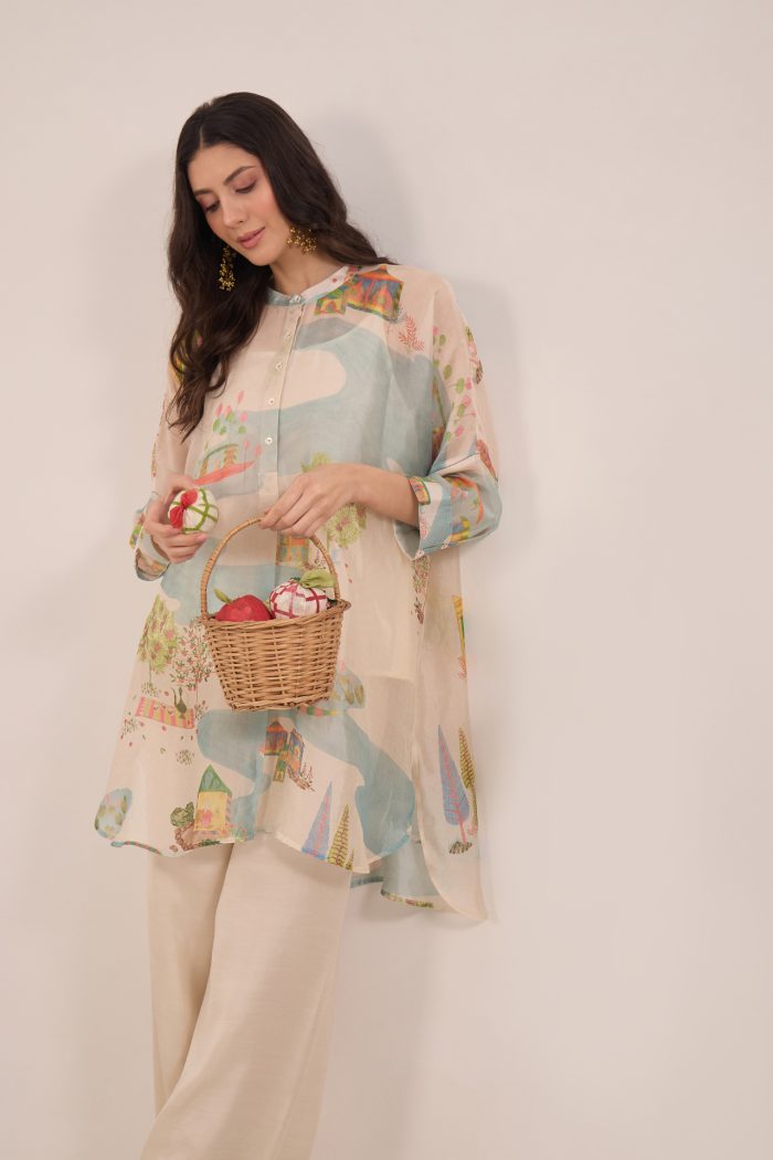 Ivory Nature Motifs Co-ord Set