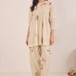 Cream Gathered Co-ord Set