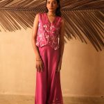 Rose Pink Gota Embroidered Pallazo Set