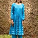 Turquoish Bandhani Kurta Set