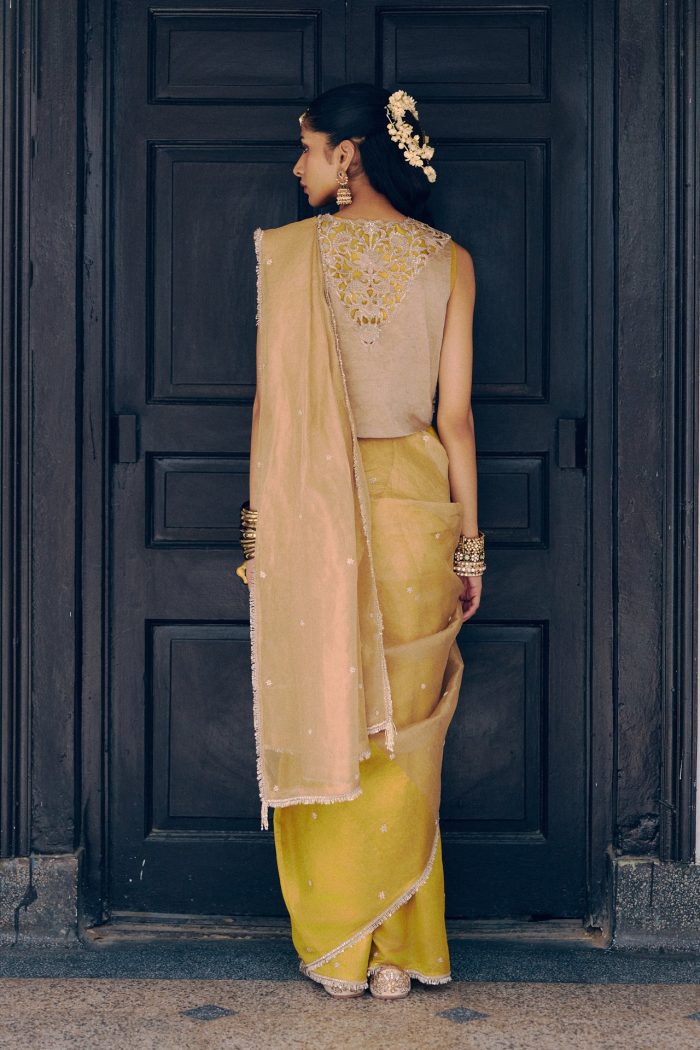 Cutwork Waistcoat Saree