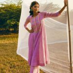 Lilac Cotton breathable kurta Set