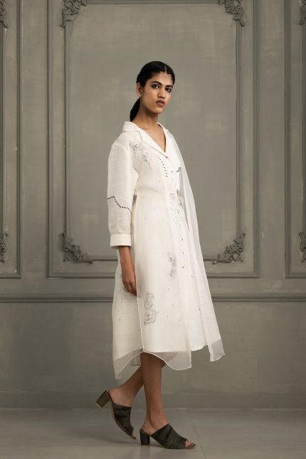 Ivory Layered Embroidered Dress