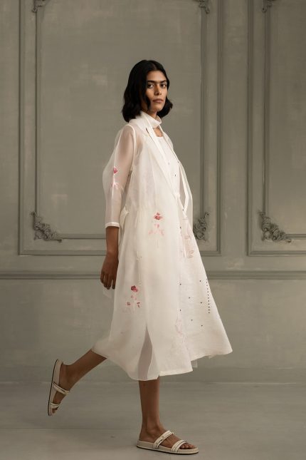Ivory Applique Jacket Dress