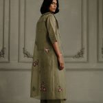 Sage Green Embroidered jacket set