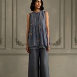 Stone Blue Embroidered co-ord set