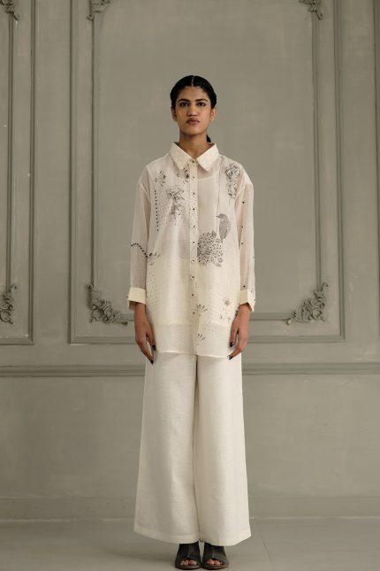 Ivory Embroidered Co-ord set