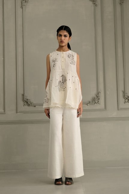 Ivory Embroidered Co-ord set
