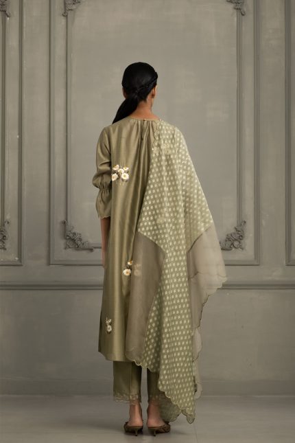 Sage Green Embroidered tunic set