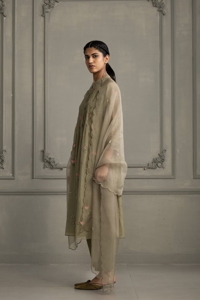 Sage Green Smocking tunic set
