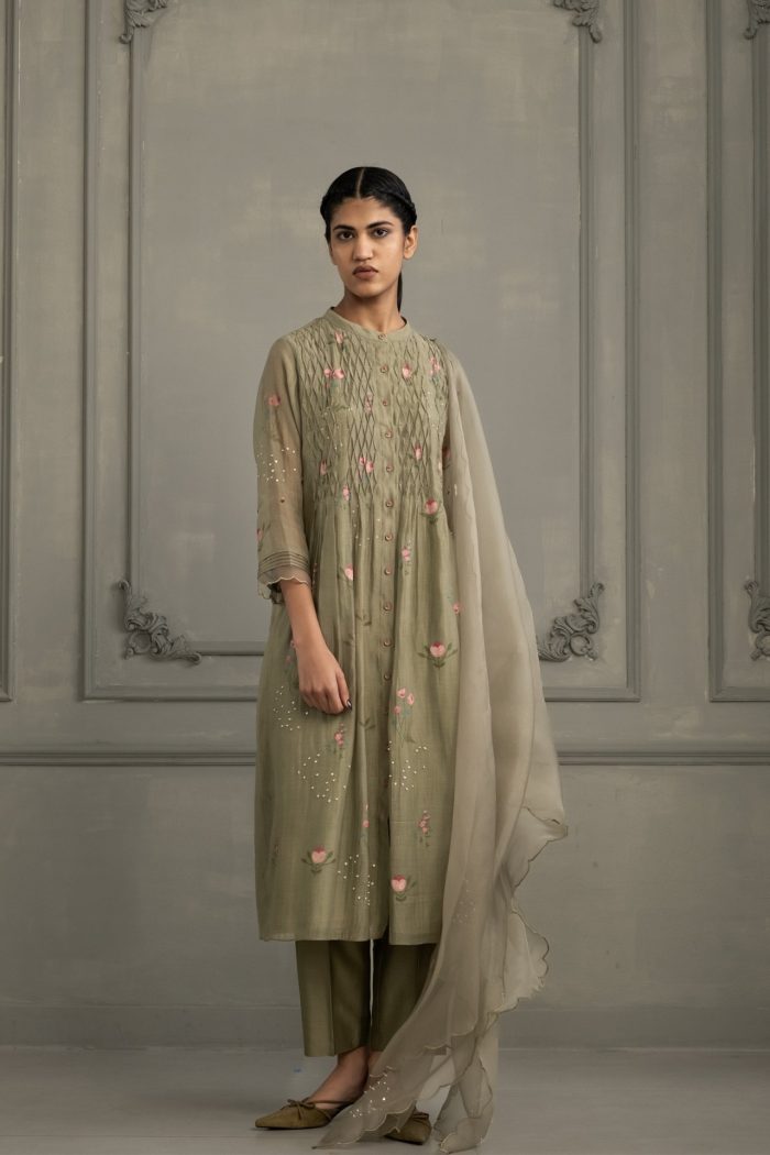 Sage Green Smocking tunic set