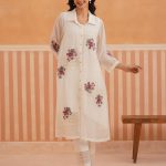 Offwhite chanderi shirt kurta-set