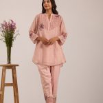 Pink Floral  Short Kurta Set