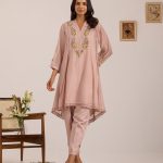 Lilac Floral Chanderi Kurta Set