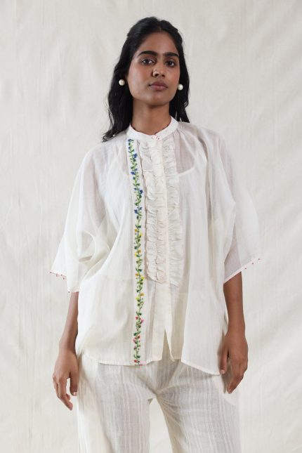 HAND WOVEN COTTON SILK TOP
