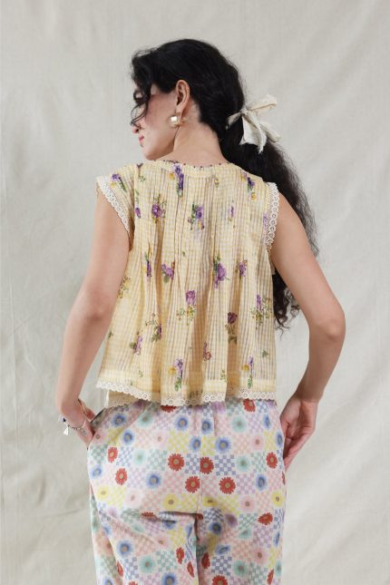 HAND WOVEN COTTON SILK TOP