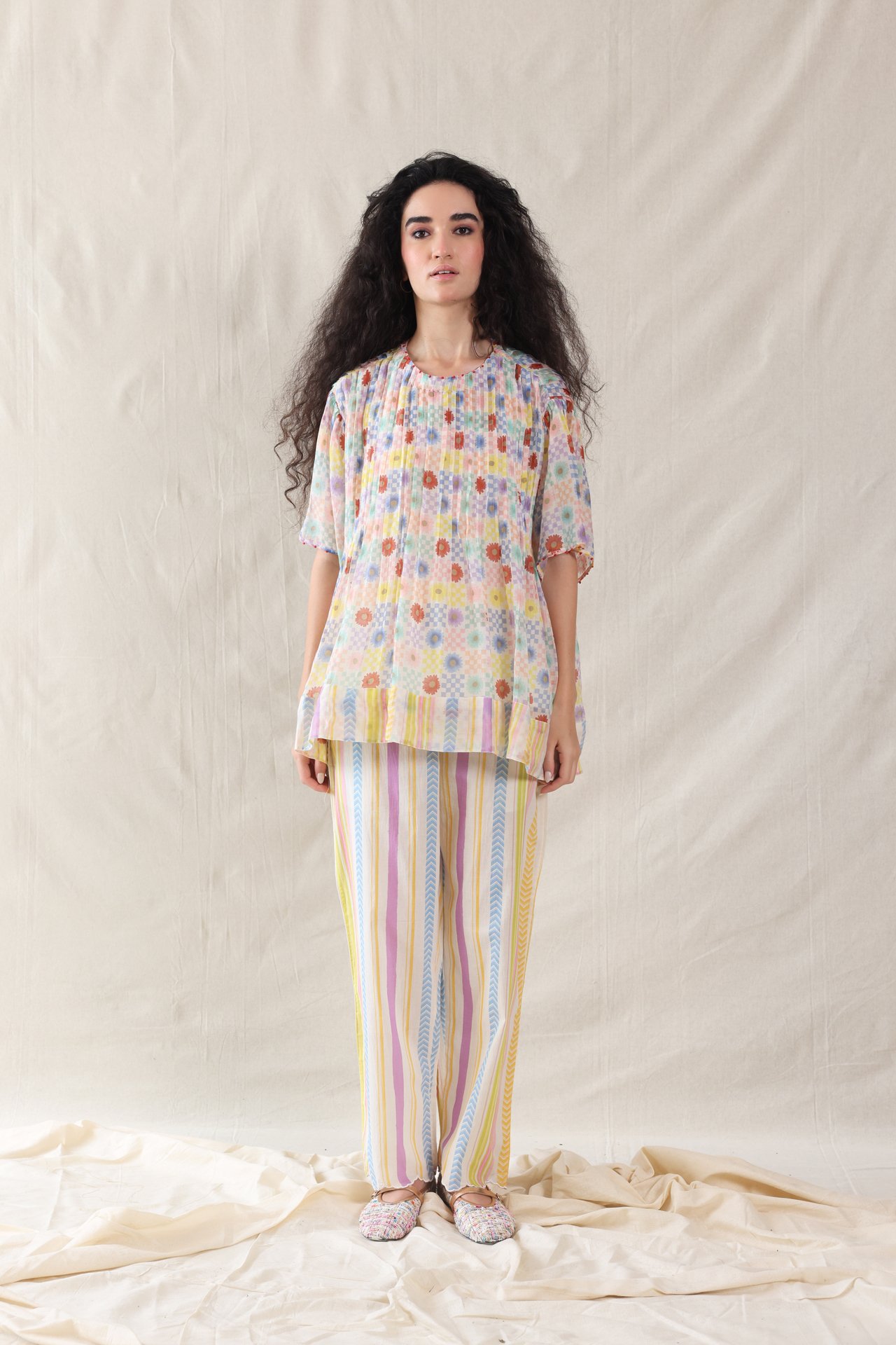 HAND WOVEN COTTON SILK TOP