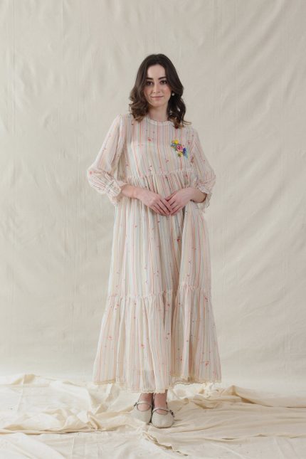 HAND WOVEN COTTON SILK DRESS
