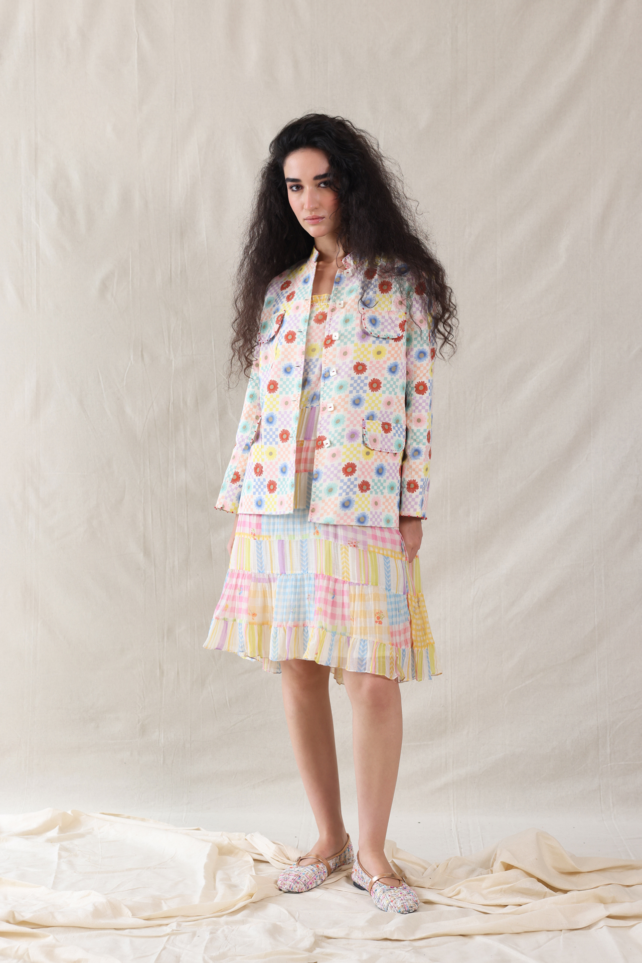 BWS00205-EK02_01 Hand Woven Cotton Silk Jacket - Image 1