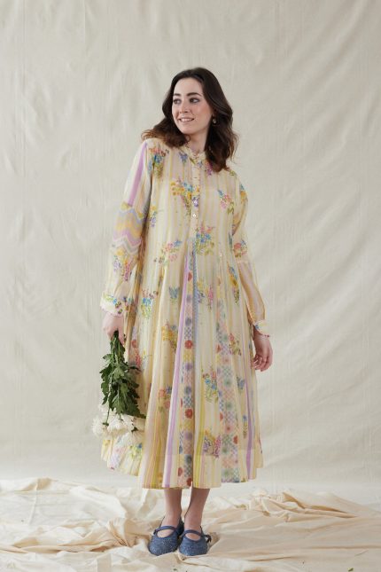 HAND WOVEN COTTON SILK DRESS