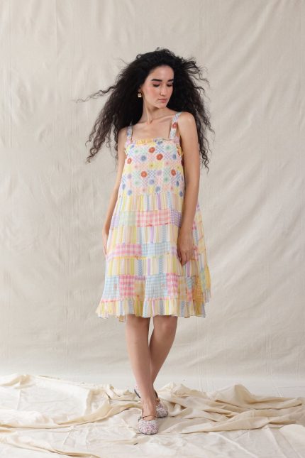 HAND WOVEN COTTON SILK DRESS