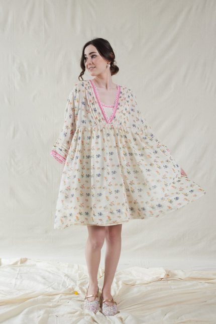 HAND WOVEN COTTON SILK DRESS