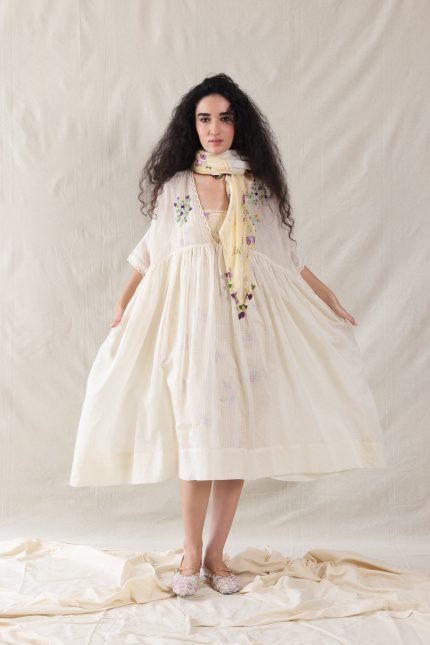 HAND WOVEN COTTON SILK DRESS
