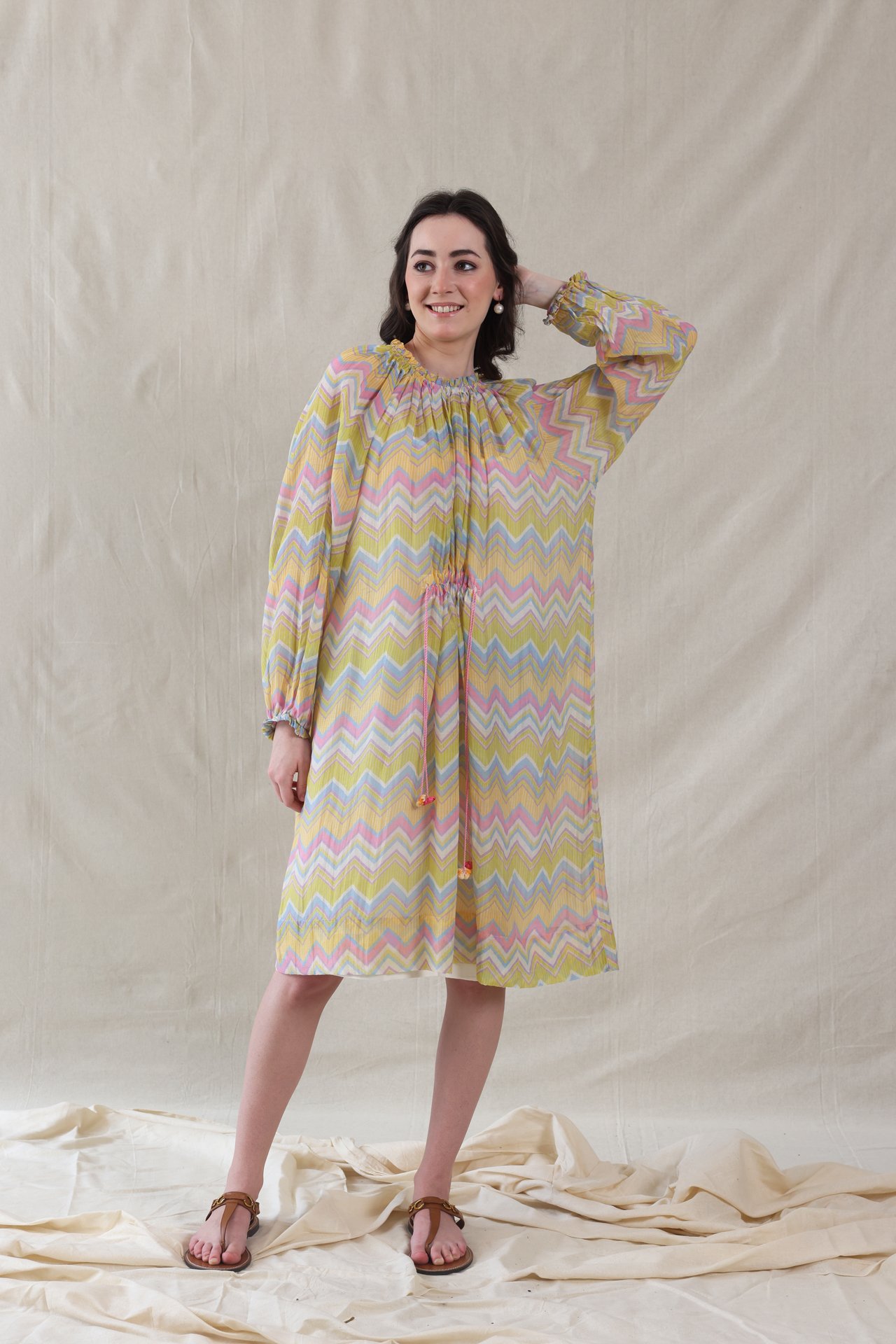 HAND WOVEN COTTON SILK DRESS