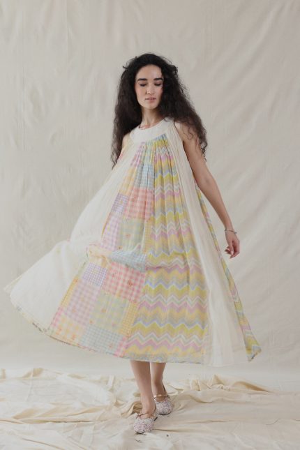 HAND WOVEN COTTON SILK DRESS