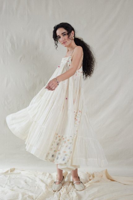 HAND WOVEN COTTON SILK DRESS