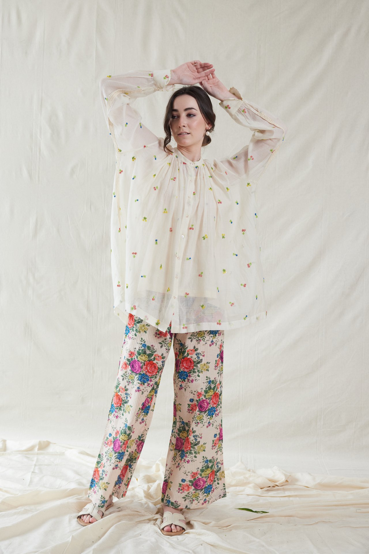 HAND WOVEN COTTON SILK TOP