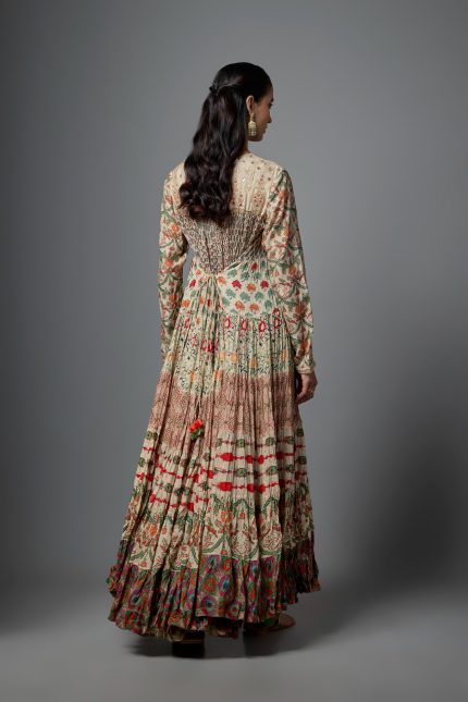 IVORY FLARED ANARKALI SET