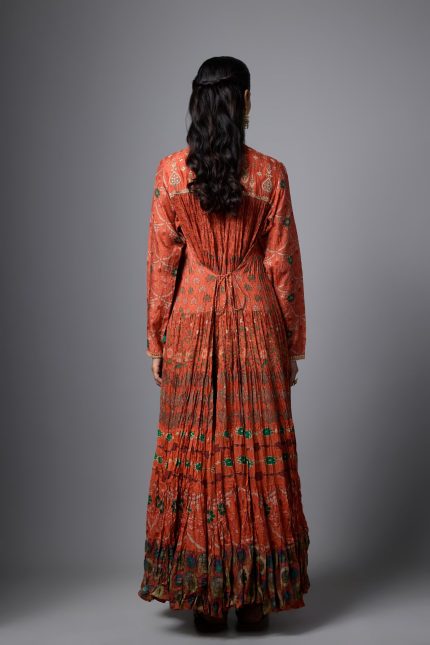 ORANGE FLARED ANARKALI SET