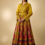 MUSTARD SHIRT AND SKIRT SET