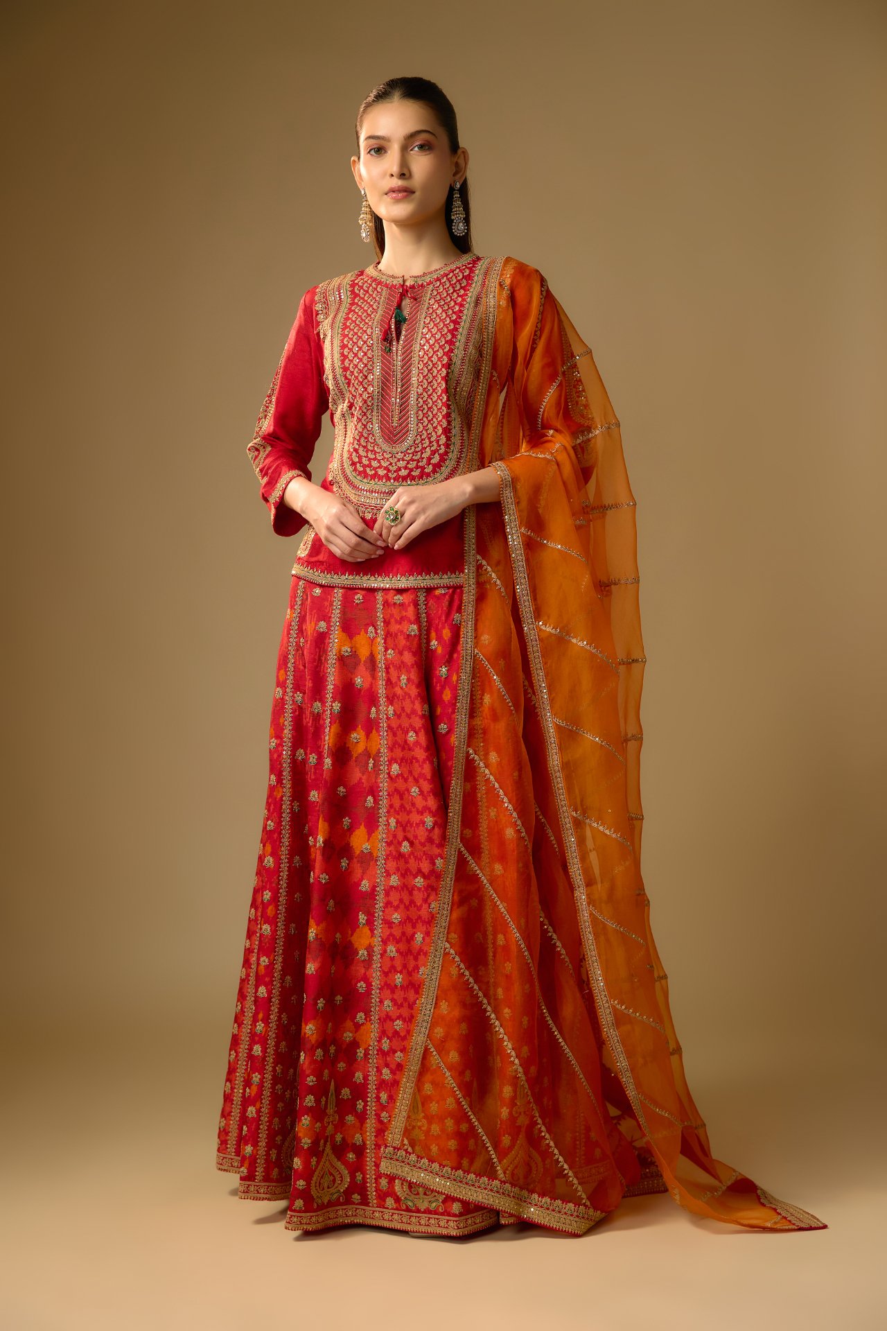 RED PATOLA PRINT SKIRT SET 1 RED PATOLA PRINT SKIRT SET