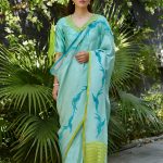 Playful Flight Blue Jamdani Saree