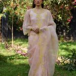 First Light Pink Embroidered Saree