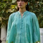 Drifting Clouds Blue Embroidered Blouse